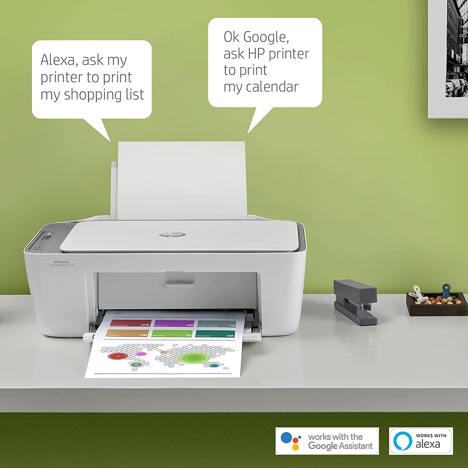 HP Deskjet Ink Advantage 2776 WiFi Colour Printer, Scanner and Copier for Home/Small Office, Dual Band WiFi, Compact Size, Easy Set-Up Through HP Smart App On Your Mobile - Image 2