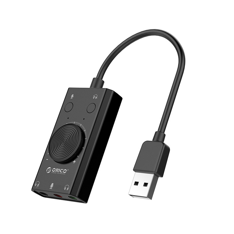 ORICO Driver Free USB External Sound Card with 2 Headset Port + 1 Microphone Port (SC2)