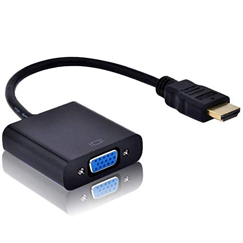 PVTEC HDMI Male to VGA Female Video Converter Adapter Cable (Black)