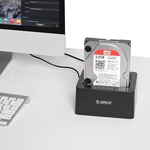 ORICO 6629US3-C USB3.0 to SATA3.0 Dual Bay External Hard Drive Docking Station for 2.5 & 3.5 inch HDD, SSD with Duplicator (Black) - Image 2