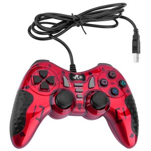 PVTEC Gaming Wired Gamepad Controller for PC Windows 98 XP 7 8 10 Games Playstation 3 STEAM Gaming with Joystick Dual Asymmetric USB Joy pad Handler (12 FIRE Buttons 4 AXLS)