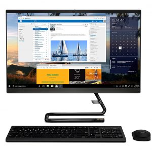 Lenovo IdeaCentre A340 23.8” FHD IPS All-in-One Desktop (10th Gen Intel Core i3-10110U/8GB/512GB SSD/Win 10/Office/with Slim DVD±RW/HD 720p Camera/Wireless Keyboard & Mouse), Business Black F0E800U0IN