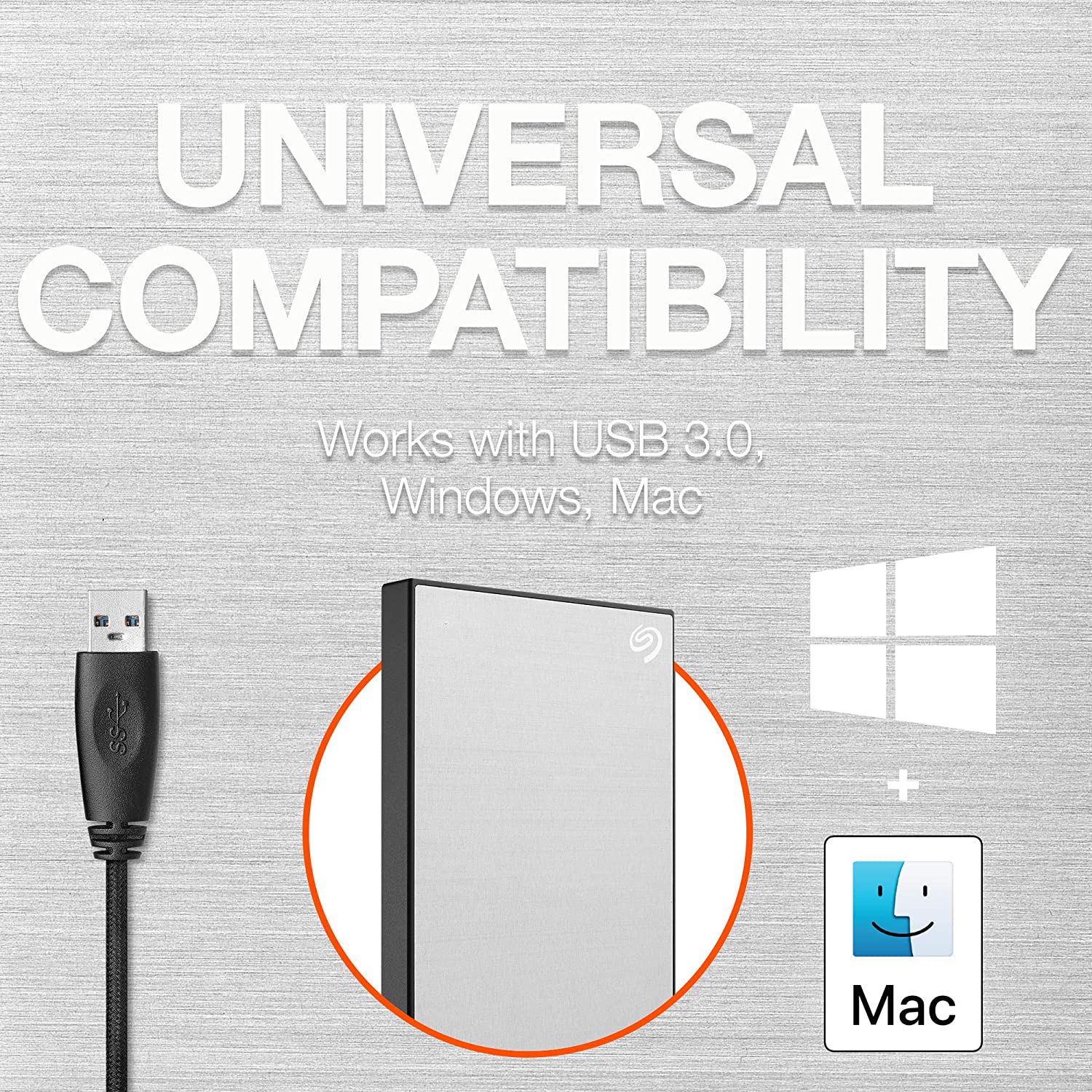 Seagate One Touch 1TB External Hard Drive HDD – Silver USB 3.0 for PC Laptop and Mac - Image 4