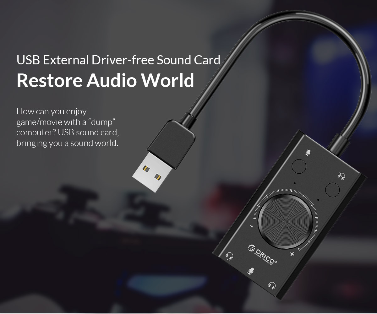 ORICO Driver Free USB External Sound Card with 2 Headset Port + 1 Microphone Port (SC2) - Image 5