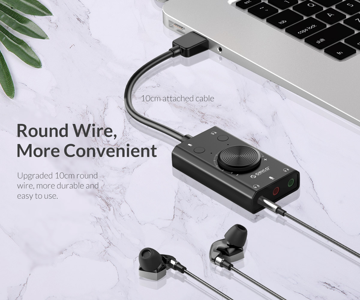 ORICO Driver Free USB External Sound Card with 2 Headset Port + 1 Microphone Port (SC2) - Image 10