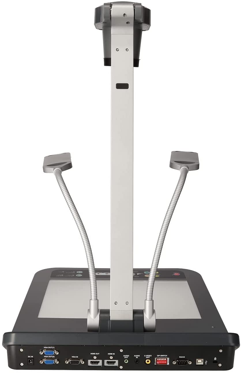 Lumens PS752 Desktop Document Camera, Full HD 1080p output resolution with 30fps, 20 times variable zoom ratio, Built-in microphone, Folds down to a heightoseneck Side Lamps - USB, VGA, and HDMI Ports - Image 8
