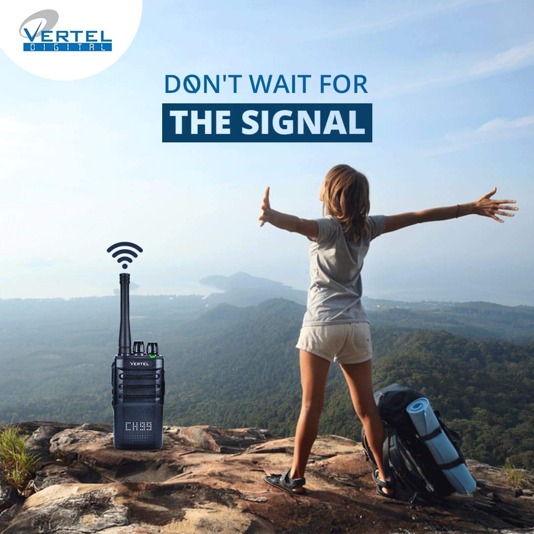 Vertel Digital Walkie Talkie Long Range License Free| Smart LED Display| Water Resistant |2 KM of Range | 99 Channels |18 Hour Battery Life - Image 10