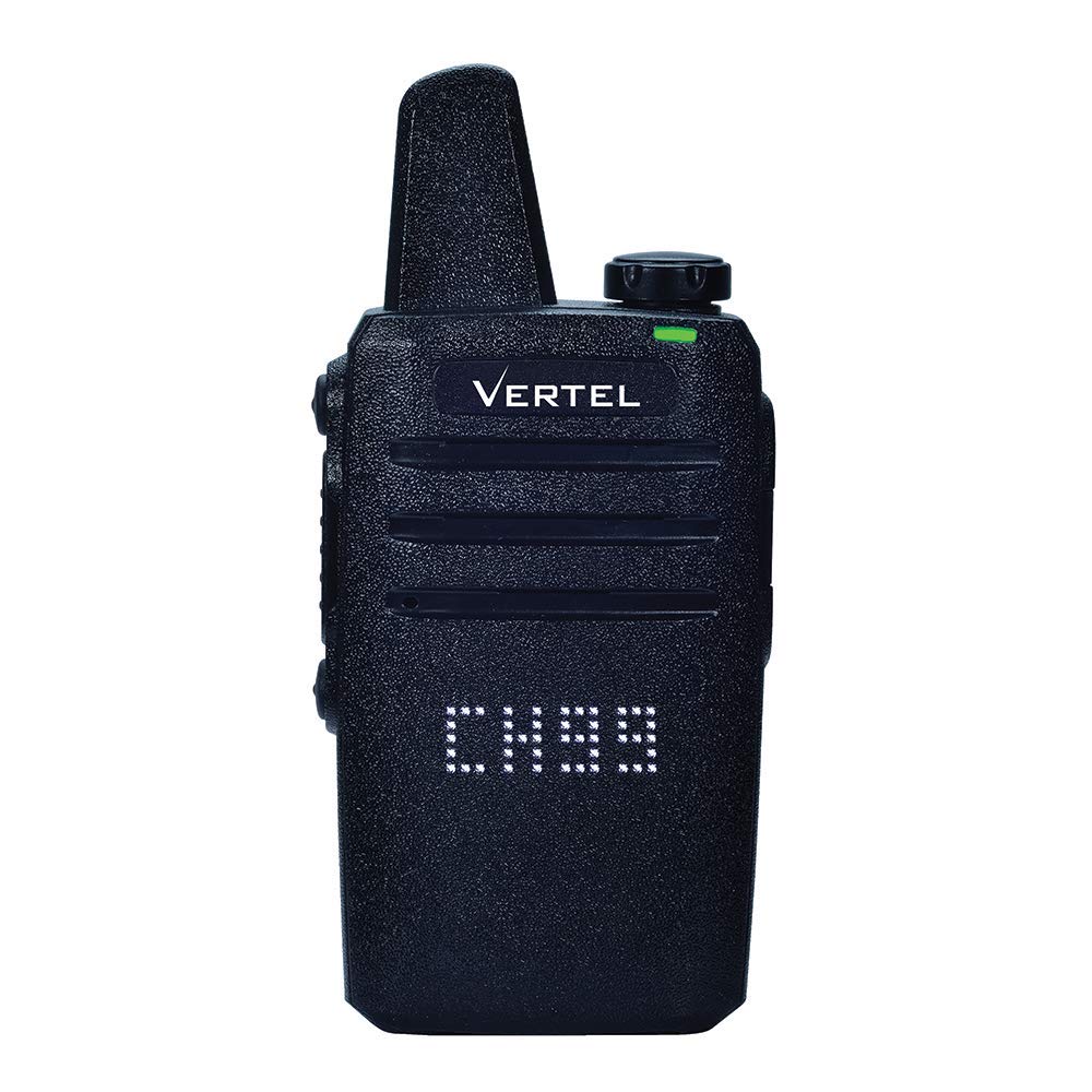 Vertel Digital Walkie Talkie Long Range License Free| Smart LED Display| Water Resistant |2 KM of Range | 99 Channels |18 Hour Battery Life