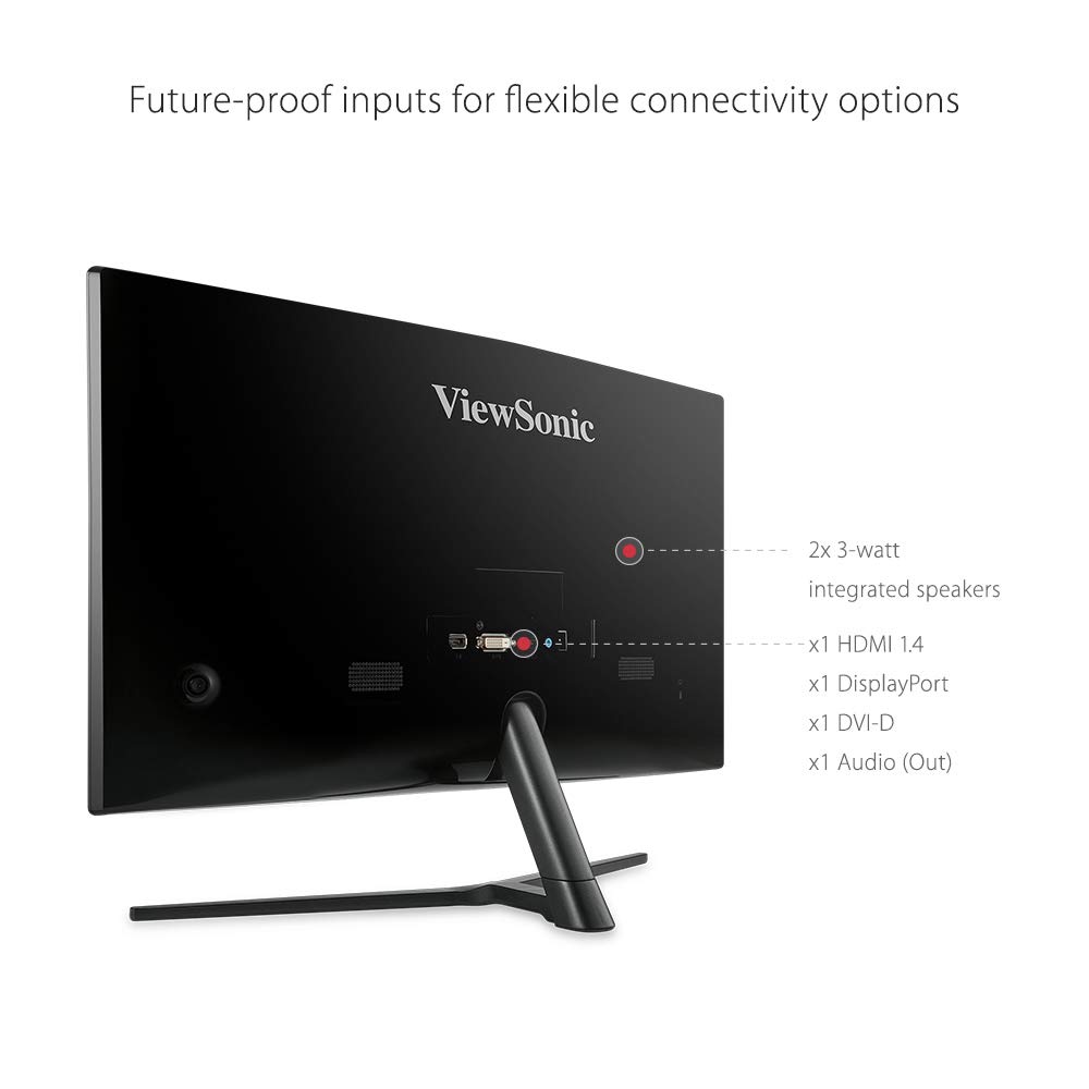 ViewSonic Vx2458-C-Mhd 24 Inch (60.96 Cm) Full Hd Led 1920 X 1080 X1080 Pixels, 1Ms, Curved LCD Gaming Monitor, Hdmi & Dp, Refresh Rate 144Hz, Eye Care, Flicker-Free and Blue Light Filter, Black - Image 7
