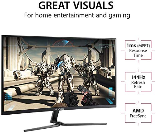 ViewSonic Vx2458-C-Mhd 24 Inch (60.96 Cm) Full Hd Led 1920 X 1080 X1080 Pixels, 1Ms, Curved LCD Gaming Monitor, Hdmi & Dp, Refresh Rate 144Hz, Eye Care, Flicker-Free and Blue Light Filter, Black - Image 5