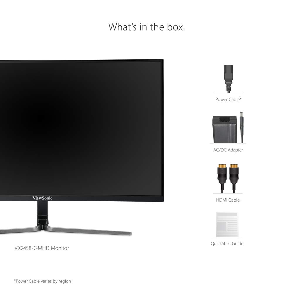 ViewSonic Vx2458-C-Mhd 24 Inch (60.96 Cm) Full Hd Led 1920 X 1080 X1080 Pixels, 1Ms, Curved LCD Gaming Monitor, Hdmi & Dp, Refresh Rate 144Hz, Eye Care, Flicker-Free and Blue Light Filter, Black - Image 4