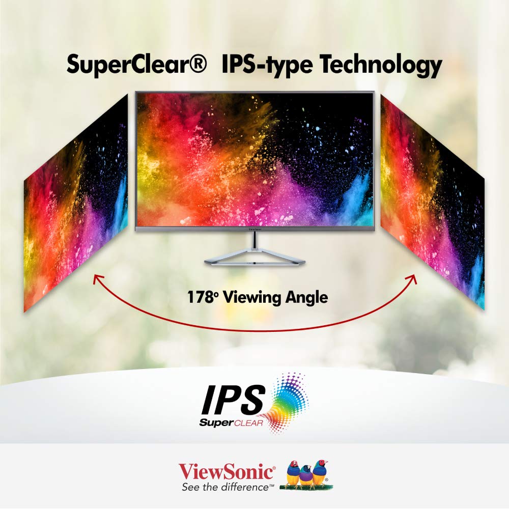 ViewSonic VX2476-SH 24 Inch Full HD 1080p IPS Panel Monitor, 3-Side Borderless, 75Hz 4ms, Tilt, Dual HDMI, VGA, Eye Care, Flicker Free, 2 Years Extended Warranty* - Image 5