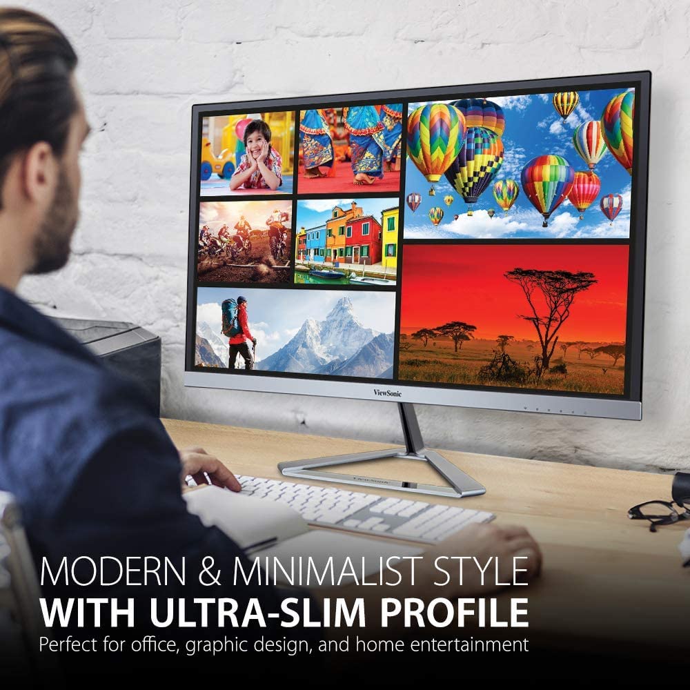 ViewSonic 27 Inch Full HD IPS Monitor, 1920 x 1080 Pixels Frameless Bezel & Premium Design, 75Hz, Flicker Free, View Mode, HDMI*2, VGA, Audio Out Black and 5 Year Warranty Upon Registration- VX2776-SH - Image 3