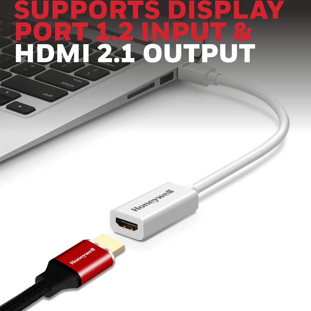 Honeywell Mini Display Port to HDMI Adapter, 4K x 2K@30Hz Resolution, Transmission Speed of 3.0 Gbps, Male-Female Adapter, Compatible with LED Displays, Laptops, Gaming Consoles, Projector- White - Image 7