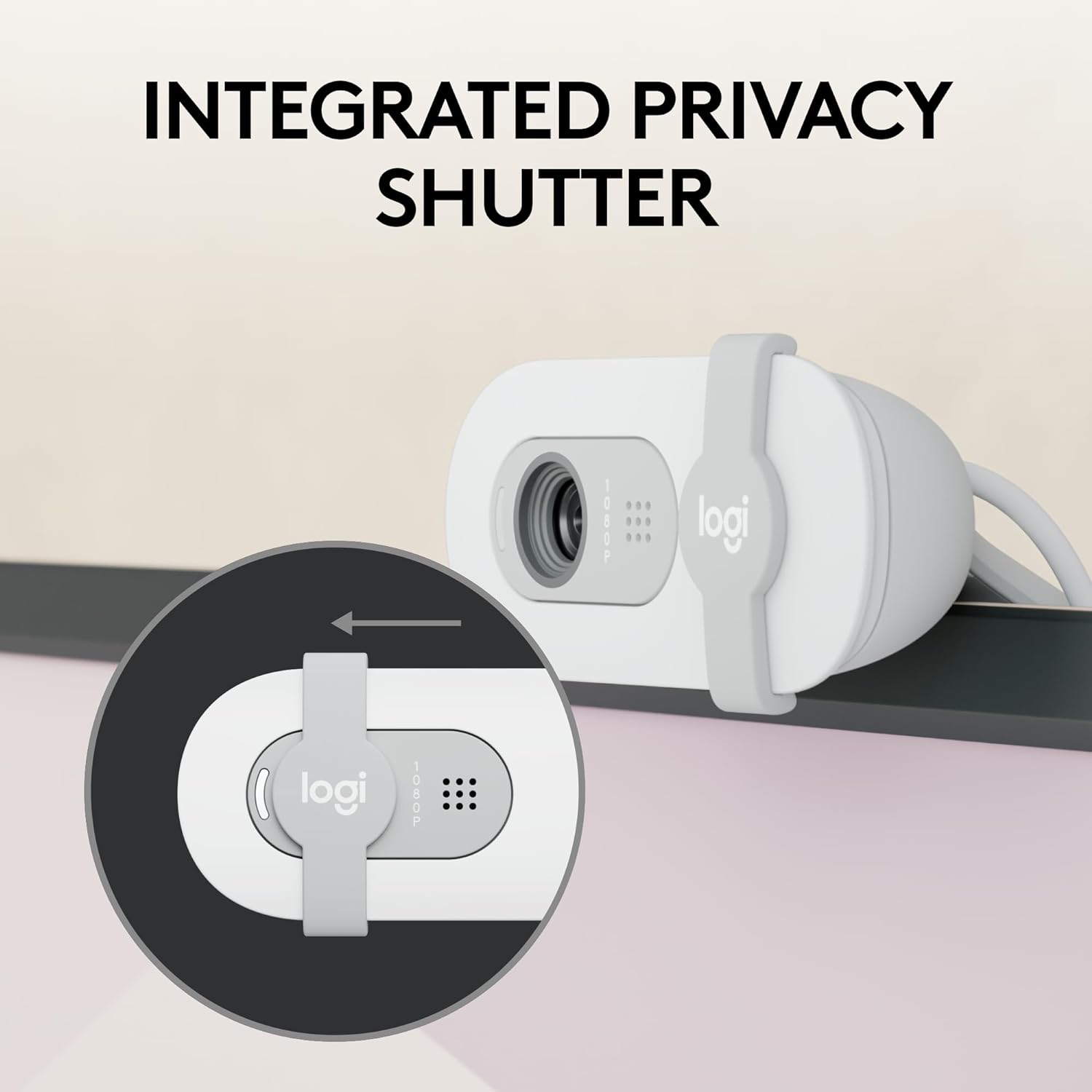 Logitech Brio 100 Full HD Webcam for Meetings and Streaming, Auto-Light Balance, Built-in Mic, Privacy Shutter, USB-A, for Microsoft Teams, Google Meet, Zoom and More- OffWhite - Image 2