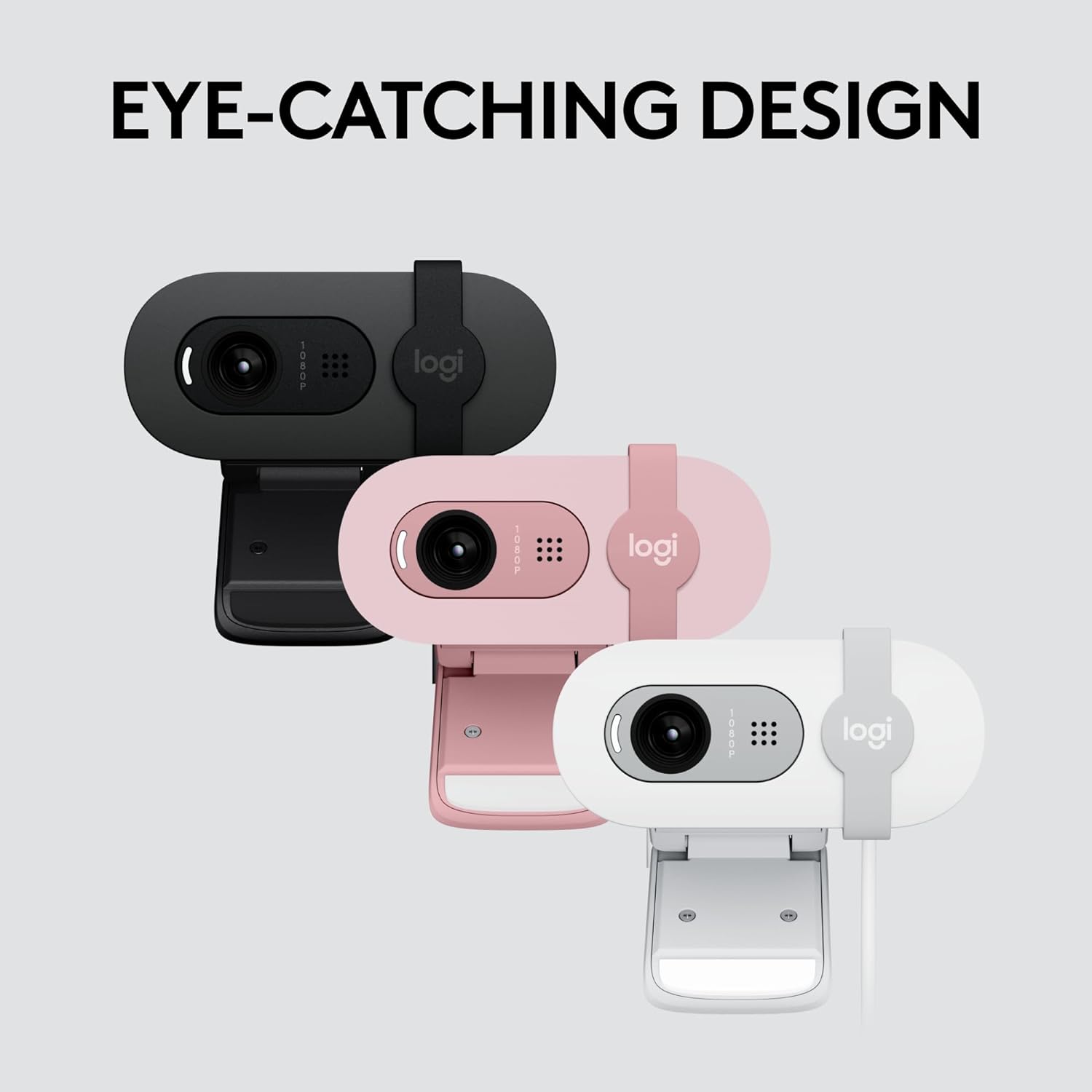 Logitech Brio 100 Full HD Webcam for Meetings and Streaming, Auto-Light Balance, Built-in Mic, Privacy Shutter, USB-A, for Microsoft Teams, Google Meet, Zoom and More- OffWhite - Image 3