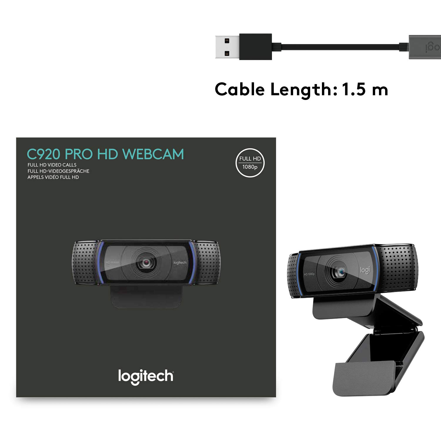 Logitech C920 HD Pro Webcam (Black) - Image 6