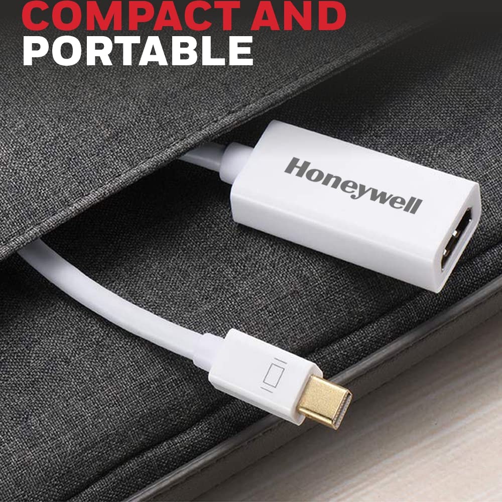 Honeywell Mini Display Port to HDMI Adapter, 4K x 2K@30Hz Resolution, Transmission Speed of 3.0 Gbps, Male-Female Adapter, Compatible with LED Displays, Laptops, Gaming Consoles, Projector- White - Image 5