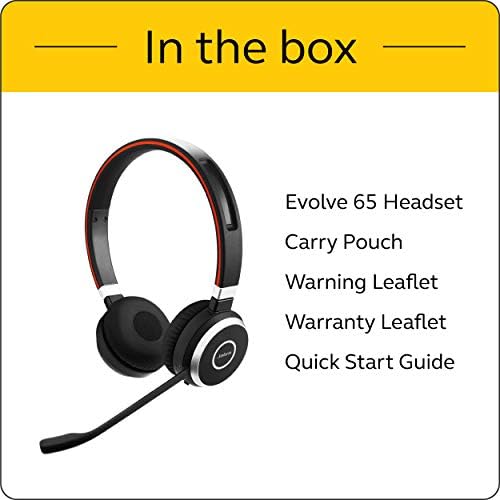 Jabra EVOLVE 65 UC Duo Wireless Bluetooth On Ear Headphone with Mic (Black) - Image 2