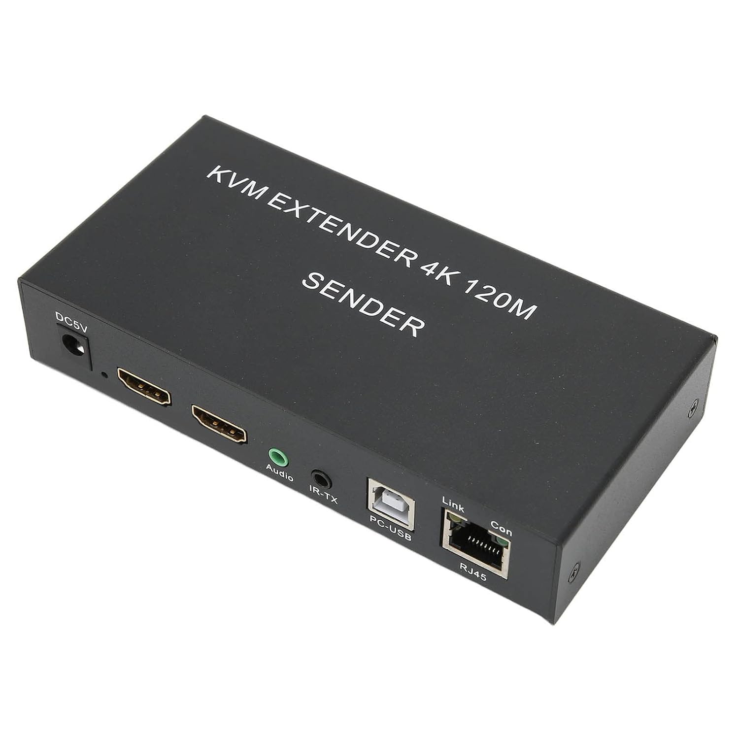 Ketsicart Extender Over CAT5E 6, 100‑240V Metal Plug and Play 4K HD Multimedia Interface Extender Single CAT5E 6 Black for Computer Host (EU Plug) - Image 2